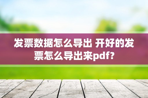 发票数据怎么导出 开好的发票怎么导出来pdf？