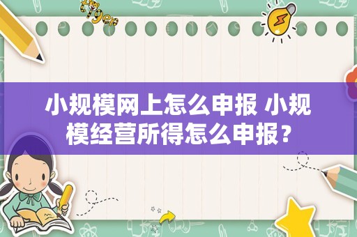 小规模网上怎么申报 小规模经营所得怎么申报？