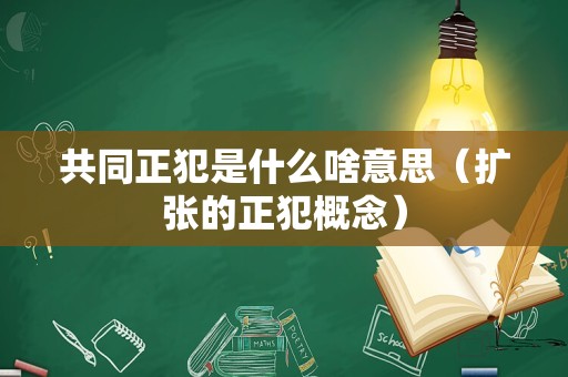 共同正犯是什么啥意思（扩张的正犯概念）