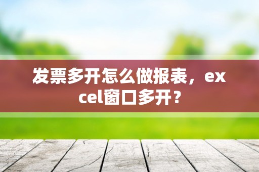 发票多开怎么做报表，excel窗口多开？